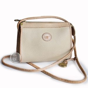 Vintage Dooney & Bourke Bag Small Zip Top Crossbody Bag Bone AWL with Fob